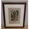 Image 1 : Polynesian Couple on Fish Artwork, Wood Framed & Matted 18" x 22"