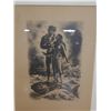 Image 2 : Polynesian Couple on Fish Artwork, Wood Framed & Matted 18" x 22"