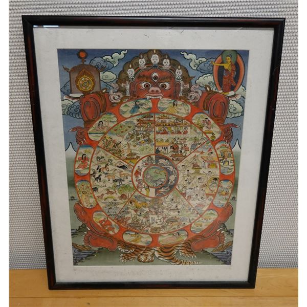 Wheel of Life Artwork, Framed & Matted 21" x 25"