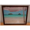 Image 1 : Mokulua Islands Artwork, Wood Framed 22" x 18"