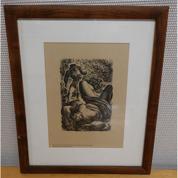 Maui Prepares to Make Mankind Immortal Artwork, Wood Framed & Matted 18" x 22"