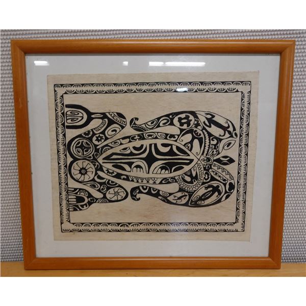 Abstract Animal Artwork, Wood Framed & Matted 22" x 18"