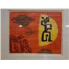 Image 2 : Peril in the Moon Artwork  1971, Wood Framed & Matted 20" x 19"