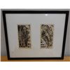 Image 1 : Sapio II Vaka & Sea Dancer 2-Section Artwork, by  M. Tuffery 74/160, Wood Framed & Matted 20" x 17"