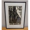 Image 1 : Il Meurt Artwork Stamped Jean Charlot Estate, Framed & Matted 17" x 24"