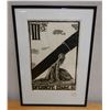 Image 1 : Premiere Chute Artwork Stamped Jean Charlot Estate, Framed & Matted 17" x 24"