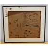 Image 1 : Abstract Artwork w/ Text The Wine of Life, Framed & Matted 25" x 22"