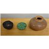 Image 1 : Qty 3 Ceramic Containers: Perforated Dish, Vase & Trinket Box w/ Lid, Misc Sizes