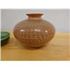 Image 2 : Qty 3 Ceramic Containers: Perforated Dish, Vase & Trinket Box w/ Lid, Misc Sizes