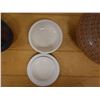 Image 6 : Qty 3 Ceramic Containers: Perforated Dish, Vase & Trinket Box w/ Lid, Misc Sizes