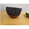 Image 7 : Qty 3 Ceramic Containers: Perforated Dish, Vase & Trinket Box w/ Lid, Misc Sizes