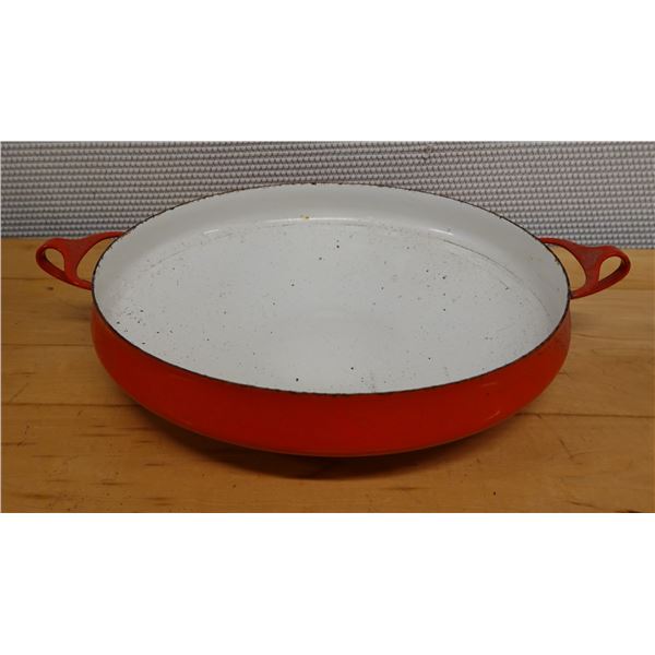 Dansk Designs Denmark Købenstyle Red Enamel Paella Pan Approx. 17"