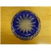 Image 10 : Cobalt Blue Oval Plate, Footed Dish w/ Lid & Sugar Bowl on Tray & Blue Vase w/ Pinwheel Design, Misc
