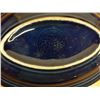Image 4 : Cobalt Blue Oval Plate, Footed Dish w/ Lid & Sugar Bowl on Tray & Blue Vase w/ Pinwheel Design, Misc