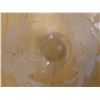 Image 5 : Large Glass Vase w/ Handles & Frosted Hibiscus Design 9" Dia, 10"H