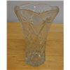 Image 1 : Crystal Vase w/ Pinwheel Design (chipped) 5" Dia, 8.25"H