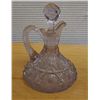 Image 1 : Crystal Cruet Decanter w/ Stopper 3.5" Dia, 4"H (without stopper)