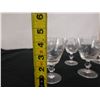 Image 9 : Qty 8 Stemmed Cordial or Sherry Glasses w/ Leaf Design 3" Dia, 4"H
