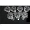 Image 2 : Qty 7 Clear Wine Claret Glasses w/ Floral Design 3.5" Dia, 8"H
