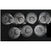 Image 3 : Qty 7 Clear Wine Claret Glasses w/ Floral Design 3.5" Dia, 8"H