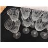 Image 7 : Qty 7 Clear Wine Claret Glasses w/ Floral Design 3.5" Dia, 8"H