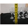 Image 9 : Qty 7 Clear Wine Claret Glasses w/ Floral Design 3.5" Dia, 8"H