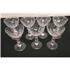 Image 1 : Qty 7 Clear Low Sherbet or Champagne Glasses w/ Leaf Design, 3.5" Dia, 5.5"H