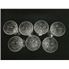 Image 3 : Qty 7 Clear Low Sherbet or Champagne Glasses w/ Leaf Design, 3.5" Dia, 5.5"H