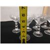 Image 8 : Qty 7 Clear Low Sherbet or Champagne Glasses w/ Leaf Design, 3.5" Dia, 5.5"H