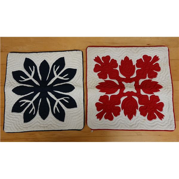 Qty 2 Quilted Pillow Shams, 19" x 19"