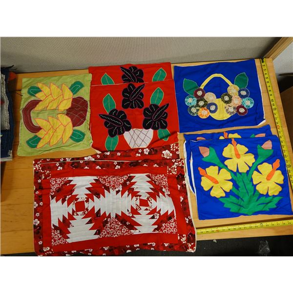 Qty Approx. 8 Floral Pillow Shams, Misc Sizes