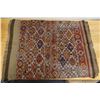 Image 1 : Woven Area Rug w/ Geometric Design & Fringe 50" x 36"