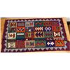 Image 1 : Woven Area Rug w/ Geometric Design & Fringe 61" x 45"