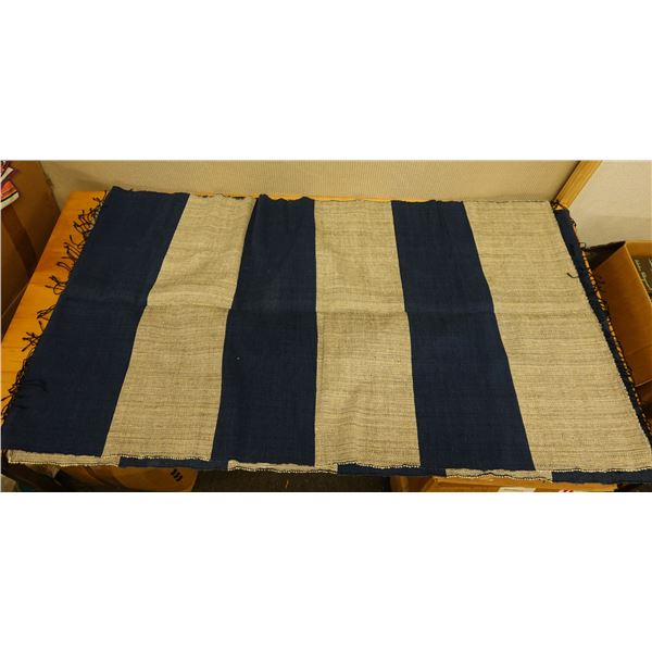 Woven Area Rug w/ Striped Design & Fringe 57" x 36"