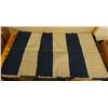 Image 1 : Woven Area Rug w/ Striped Design & Fringe 57" x 36"