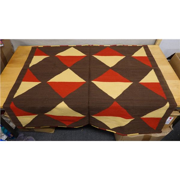 Woven Area Rug w/ Geometric Design  58" x 50"