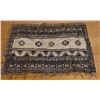 Image 1 : Woven Area Rug w/ Geometric Design & Fringe 37" x 24"