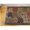 Image 2 : Woven Area Rug w/ Geometric Design & Fringe 56" x 32"
