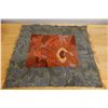 Image 1 : Woven Area Rug w/ Abstract Design & Fringe 37" x 33"