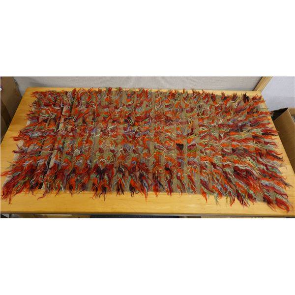 Woven Area Rug w/ Abstract Design & Fringe 61" x 30"