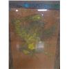 Image 2 : Antique Abstract Artwork in Carved, Wooden Frame 15" x 19"