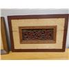 Image 6 : Qty 2 Asian Carved Panels, Framed & Matted, Misc Sizes