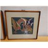 Image 3 : Qty 2 Asian Folk Artworks, Framed & Matted 15" x 14"