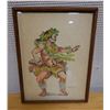 Image 1 : Male Hula Dancer Artwork by Marietta Borni Baker Ojha 1980, Wood Framed 10" x 13"