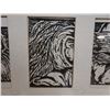 Image 3 : Abstract 3-Section B&W Artwork, Framed & Matted 19" x 11"