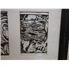 Image 4 : Abstract 3-Section B&W Artwork, Framed & Matted 19" x 11"