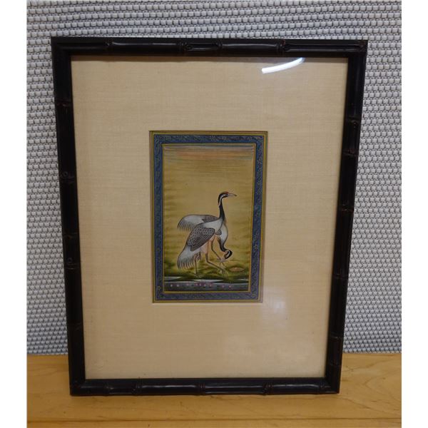 Two Cranes Artwork, Framed & Matted 11" x 15"