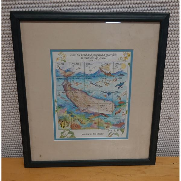 Jonah & The Whale Artwork, Framed & Matted 13" x 14"