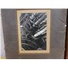 Image 2 : Qty 2 Artworks: Abstract & Male Figure, 1 Matted, 1 Framed (cracked), Misc Sizes