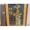 Image 3 : Qty 2 Artworks: Abstract & Male Figure, 1 Matted, 1 Framed (cracked), Misc Sizes